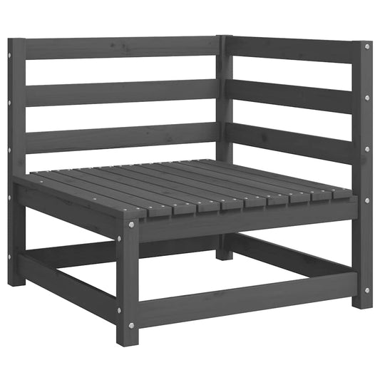 Set Divani da Giardino 2 pz con Cuscini Grigio Massello di Pino