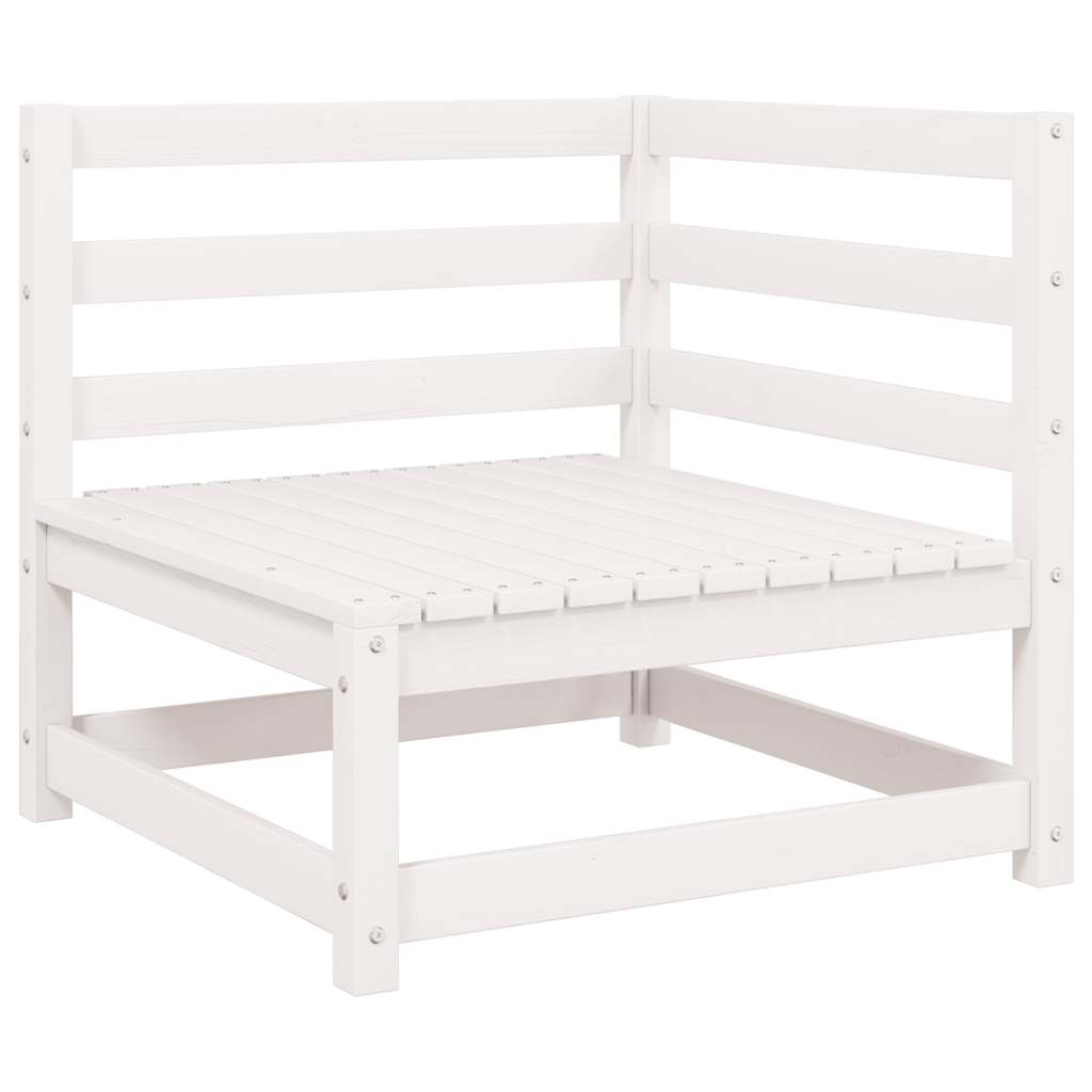 Set Divani da Giardino 2 pz Cuscini Bianchi Massello di Pino