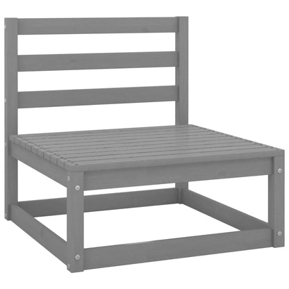 Set Divani da Giardino 2 pz Grigio Cuscini Massello di Pino