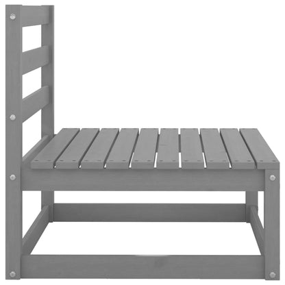 Set Divani da Giardino 2 pz Grigio Cuscini Massello di Pino