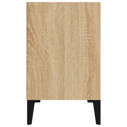 Comodino con Gambe in Metallo Rovere Sonoma 40x30x50 cm
