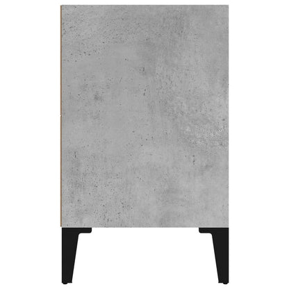 Comodino con Gambe in Metallo Grigio Cemento 40x30x50 cm