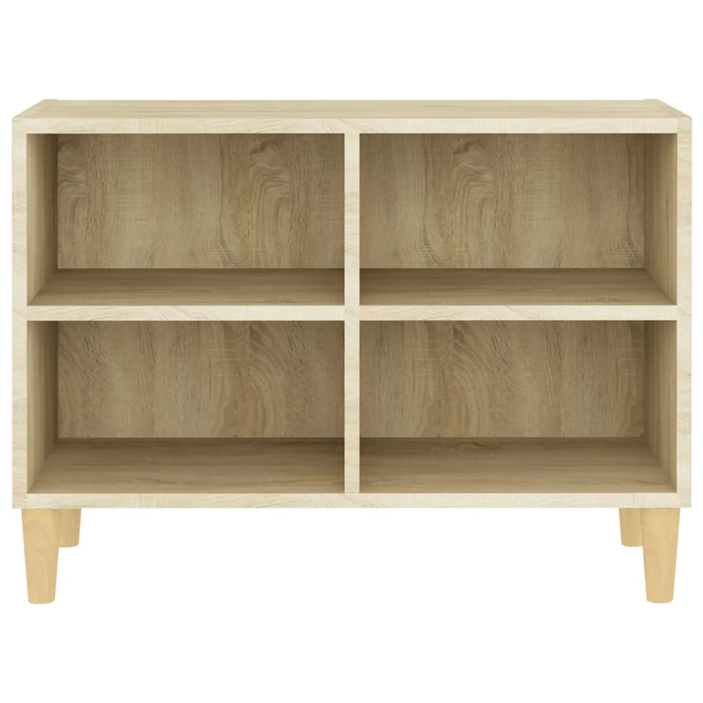 Mobile TV con Gambe Legno Massello Rovere Sonoma 69,5x30x50 cm