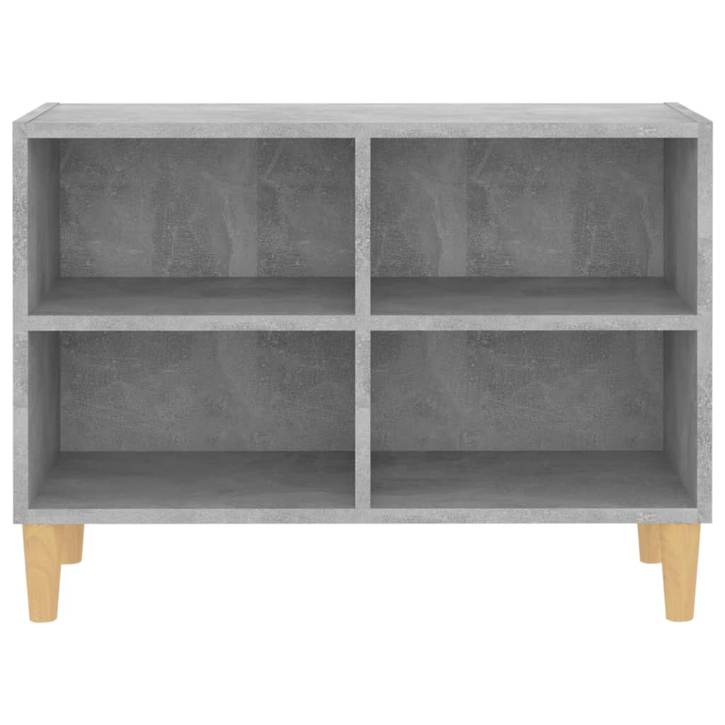 Mobile TV con Gambe Legno Massello Grigio Cemento 69,5x30x50 cm