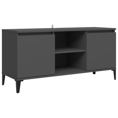 Mobile TV con Gambe in Metallo Grigio 103,5x35x50 cm