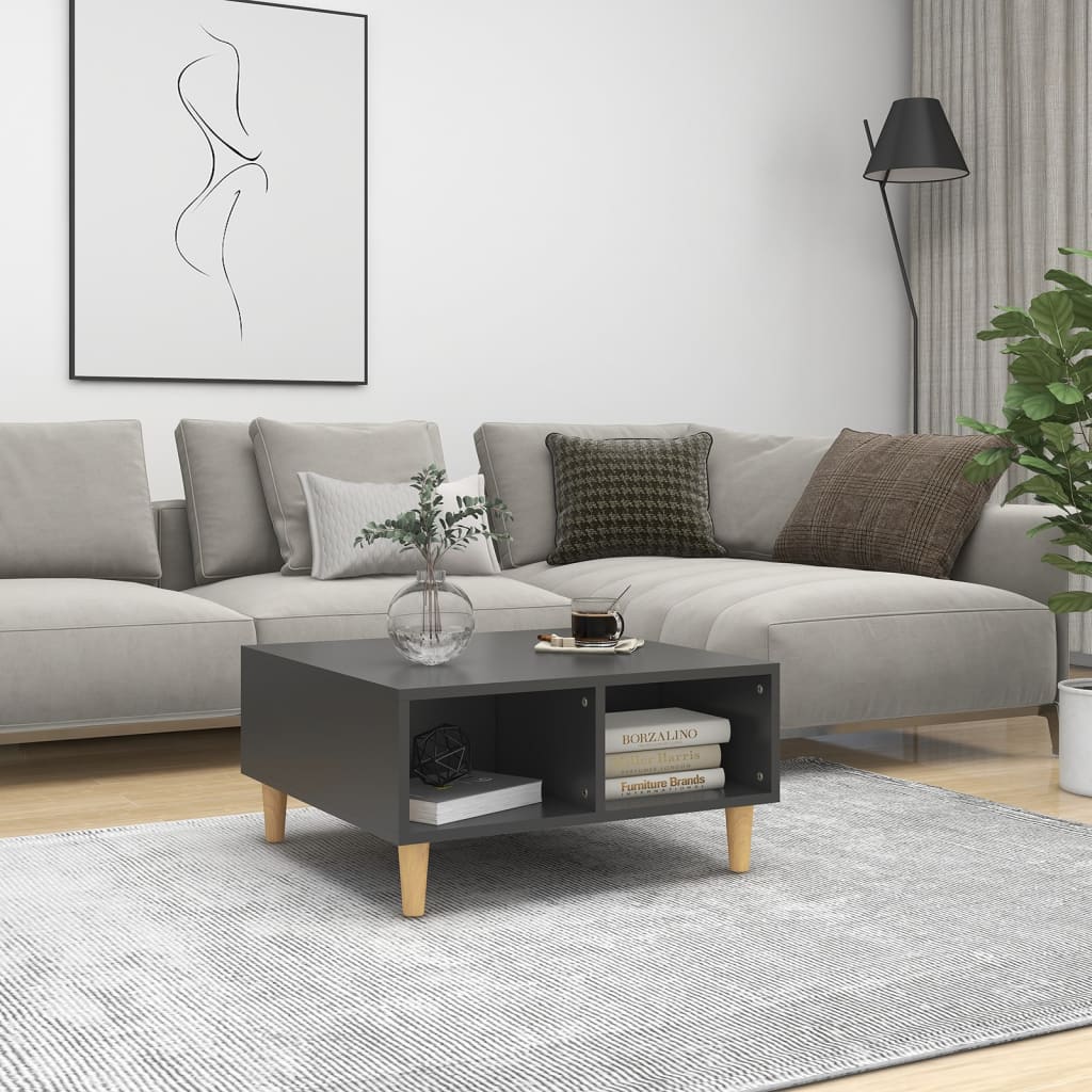 Tavolino da Salotto Grigio 60x60x30 cm in Legno Multistrato