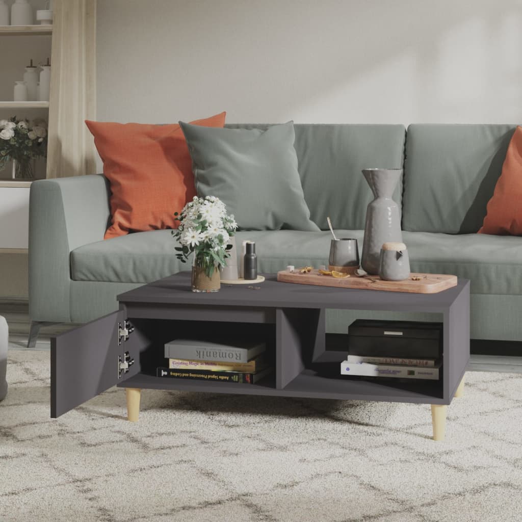 Tavolino da Salotto Grigio 90x60x35 cm in Legno Multistrato