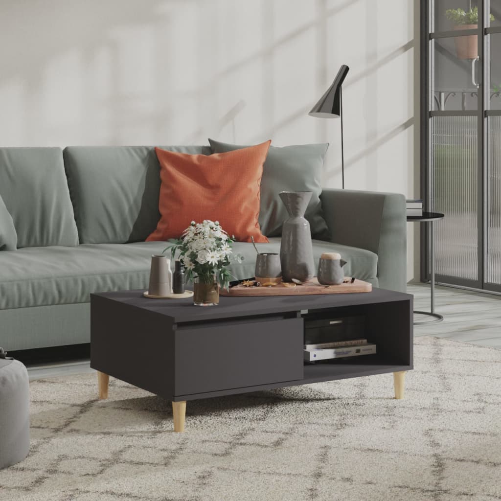 Tavolino da Salotto Grigio 90x60x35 cm in Legno Multistrato