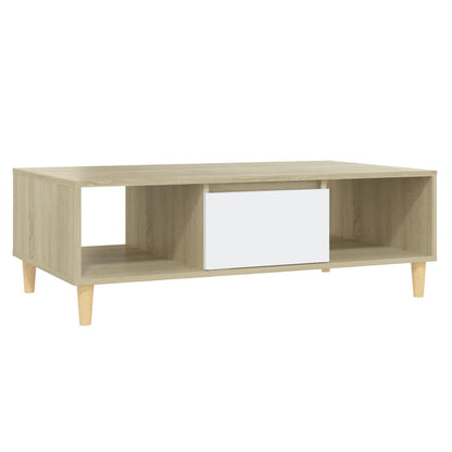 Tavolino Salotto Bianco Rovere Sonoma 103,5x60x35cm Multistrato