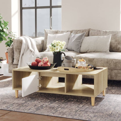 Tavolino Salotto Bianco Rovere Sonoma 103,5x60x35cm Multistrato