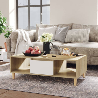 Tavolino Salotto Bianco Rovere Sonoma 103,5x60x35cm Multistrato