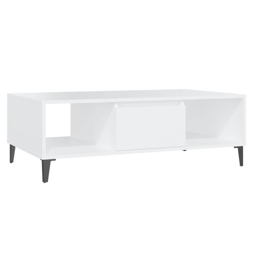 Tavolino da Salotto Bianco 103,5x60x35 cm in Legno Multistrato