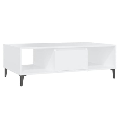 Tavolino da Salotto Bianco 103,5x60x35 cm in Legno Multistrato