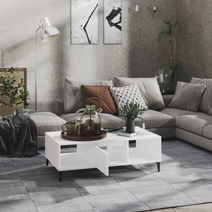 Tavolino da Salotto Bianco 103,5x60x35 cm in Legno Multistrato