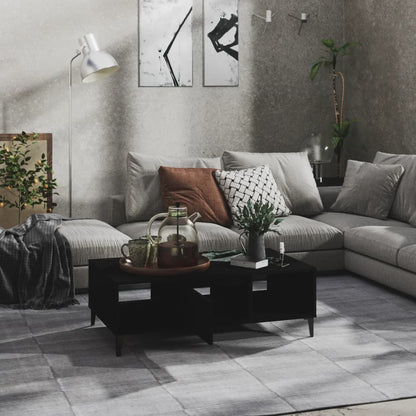 Tavolino da Salotto Nero 103,5x60x35 cm in Legno Multistrato