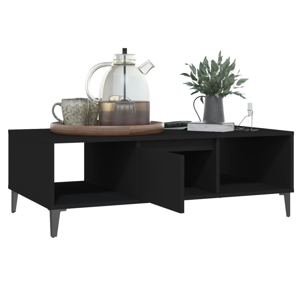 Tavolino da Salotto Nero 103,5x60x35 cm in Legno Multistrato