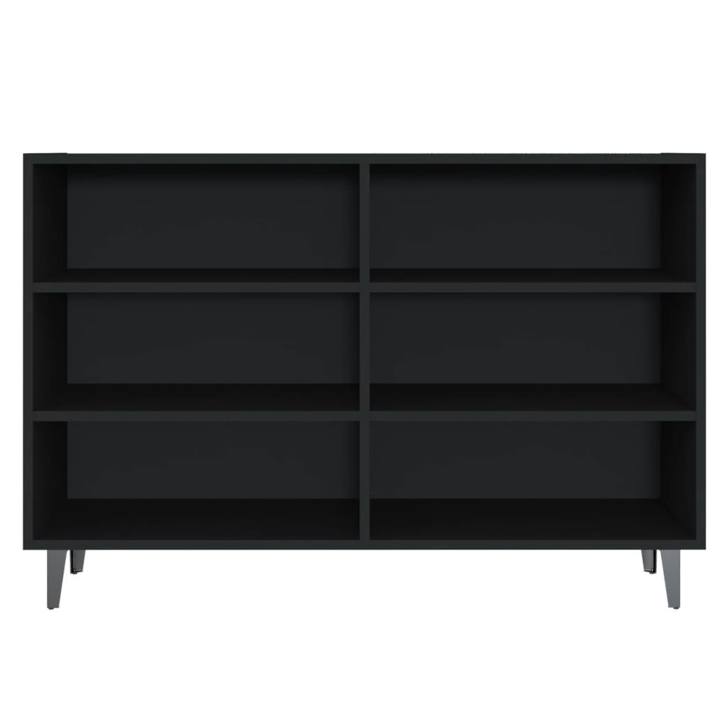 Credenza Nera 103,5x35x70 cm in Legno Multistrato