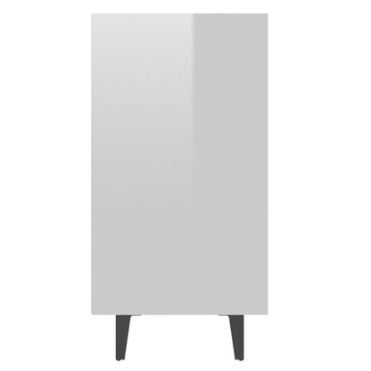Credenza Bianco Lucido 103,5x35x70 cm in Legno Multistrato