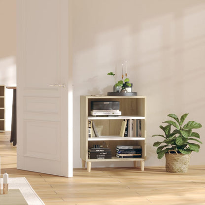 Credenza Bianca e Rovere Sonoma 57x35x70 cm Legno Multistrato