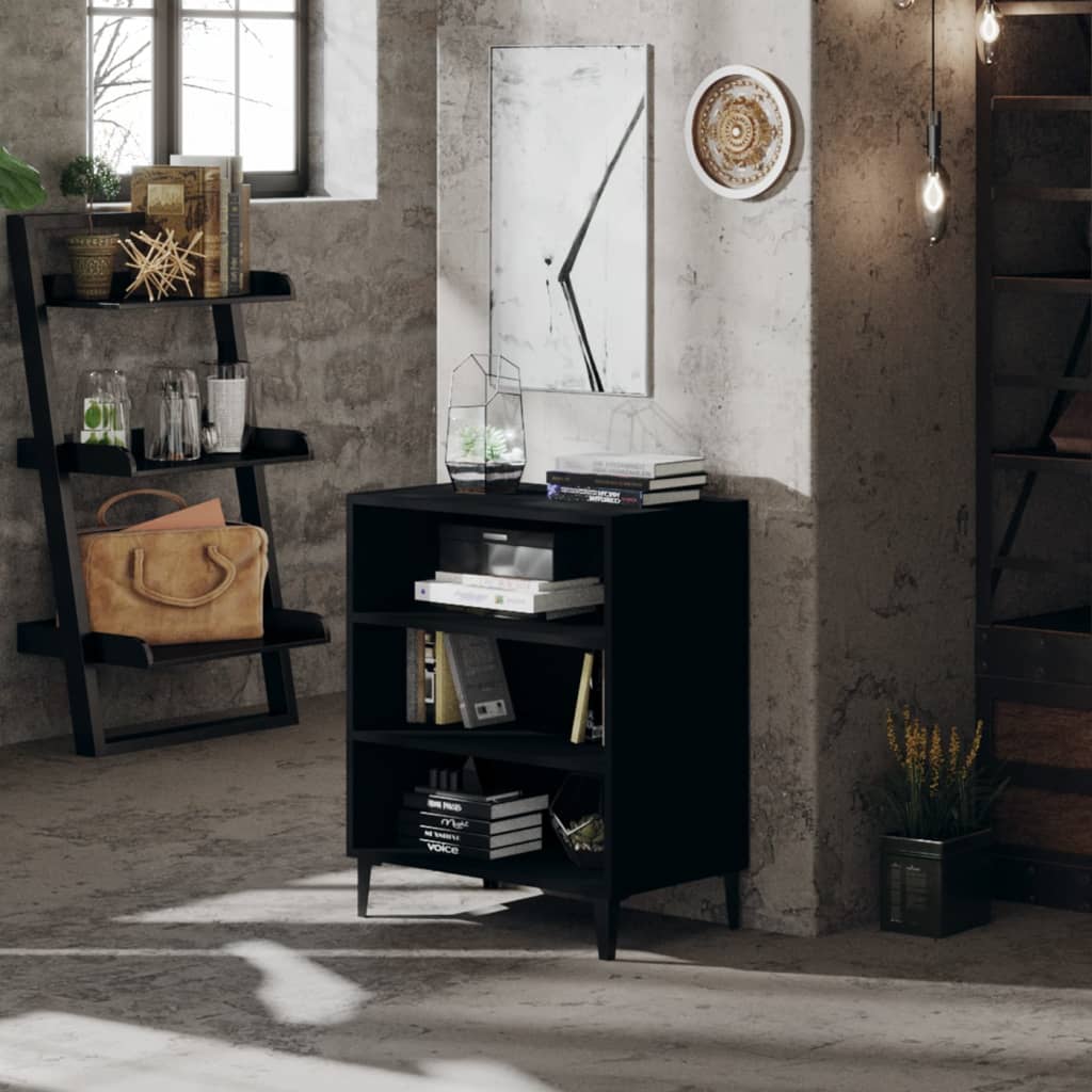 Credenza Nera 57x35x70 cm in Legno Multistrato