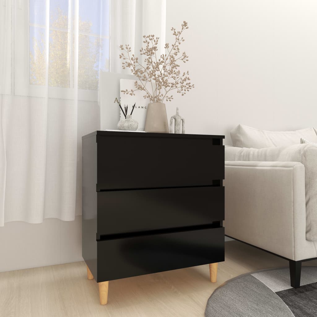 Credenza Nera 60x35x69 cm in Legno Multistrato