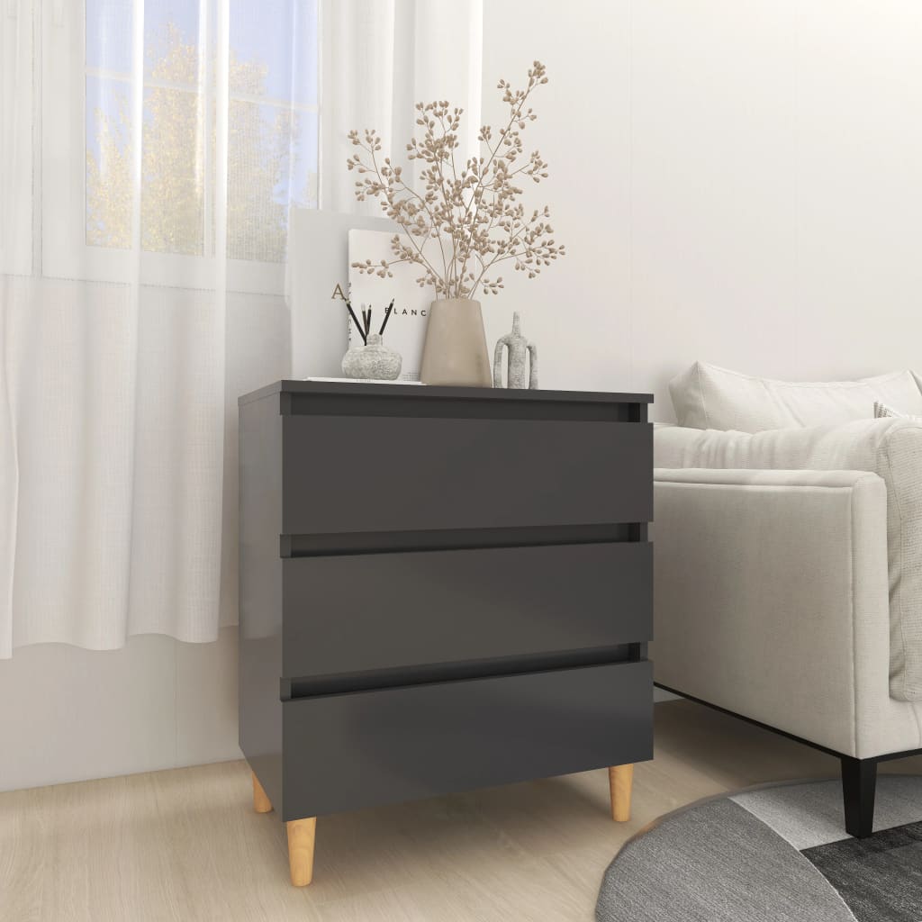 Credenza Grigia 60x35x69 cm in Legno Multistrato