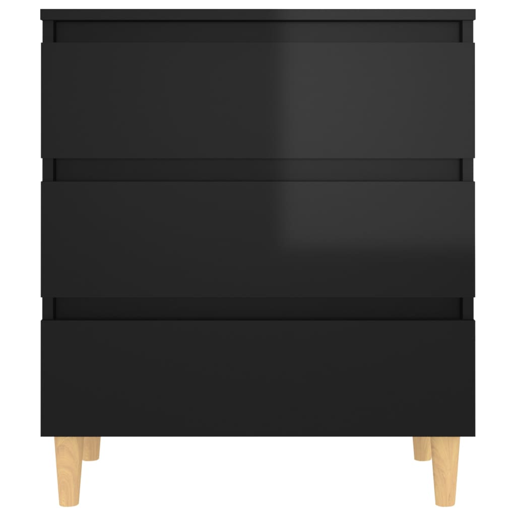 Credenza Nero Lucido 60x35x69 cm in Legno Multistrato