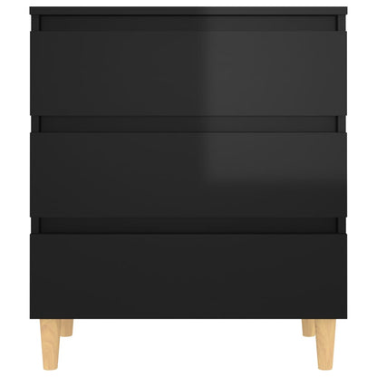 Credenza Nero Lucido 60x35x69 cm in Legno Multistrato