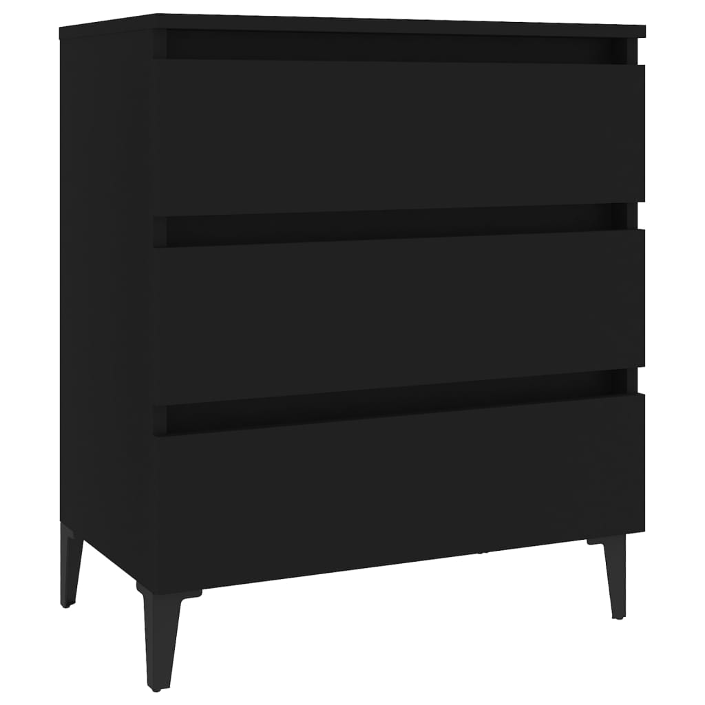 Credenza Nera 60x35x69 cm in Legno Multistrato