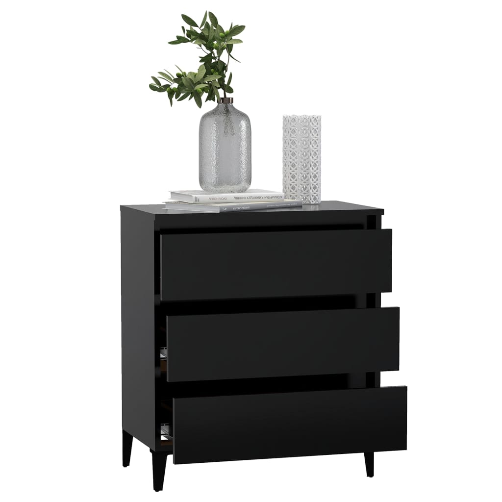 Credenza Nera 60x35x69 cm in Legno Multistrato