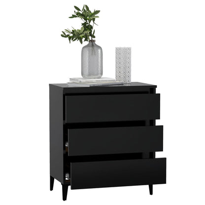 Credenza Nera 60x35x69 cm in Legno Multistrato