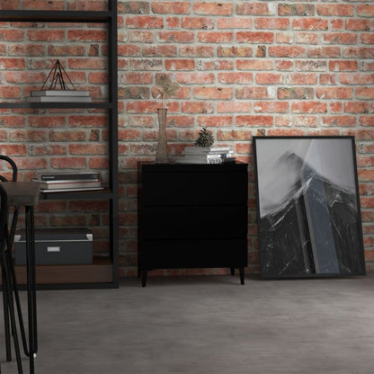Credenza Nera 60x35x69 cm in Legno Multistrato
