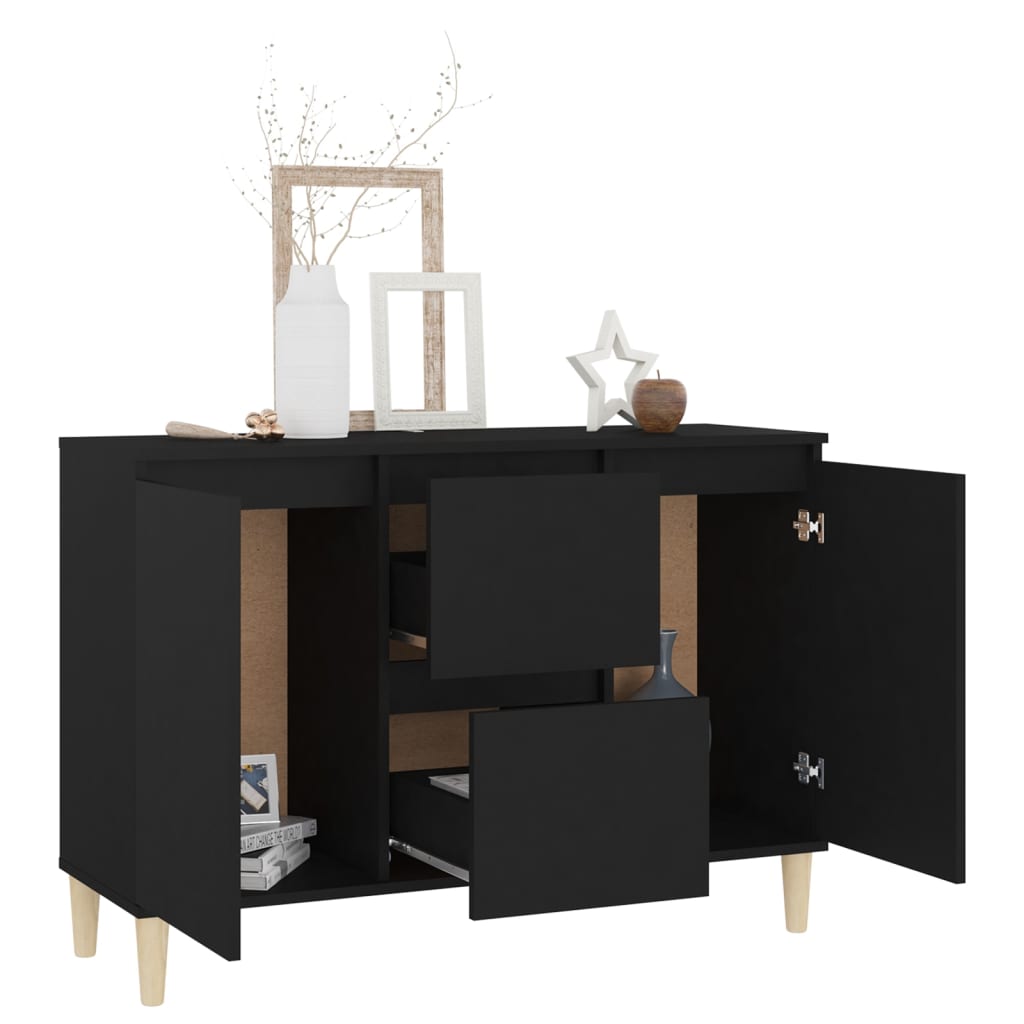 Credenza Nera 101x35x70 cm in Legno Multistrato