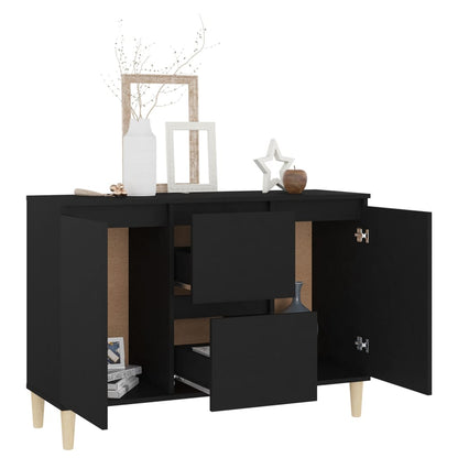 Credenza Nera 101x35x70 cm in Legno Multistrato