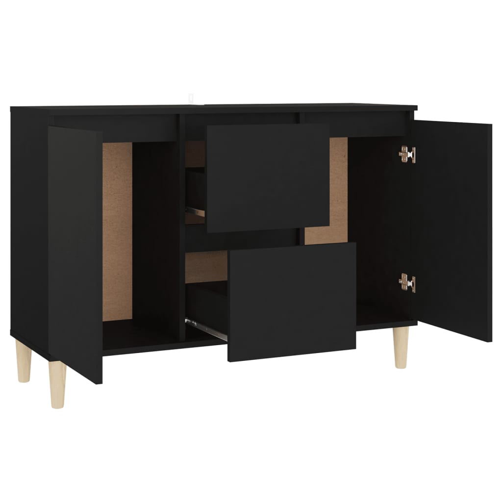 Credenza Nera 101x35x70 cm in Legno Multistrato
