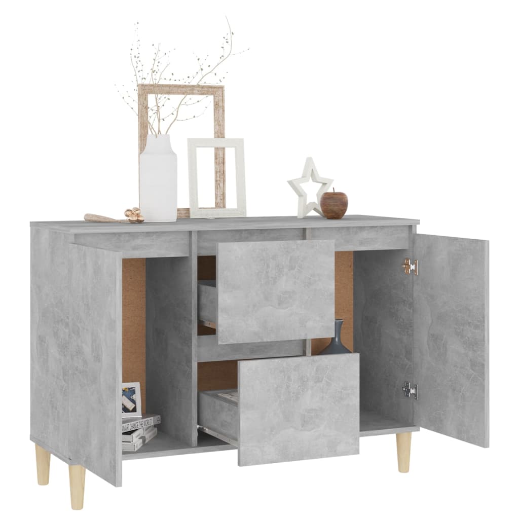 Credenza Grigio Cemento 101x35x70 cm in Legno Multistrato