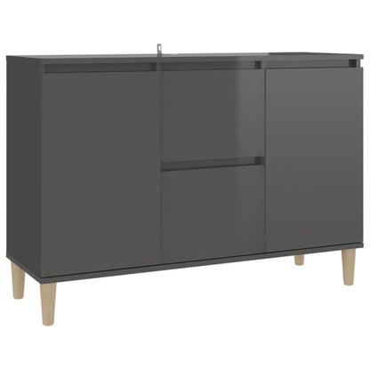 Credenza Grigio Lucido 101x35x70 cm in Legno Multistrato