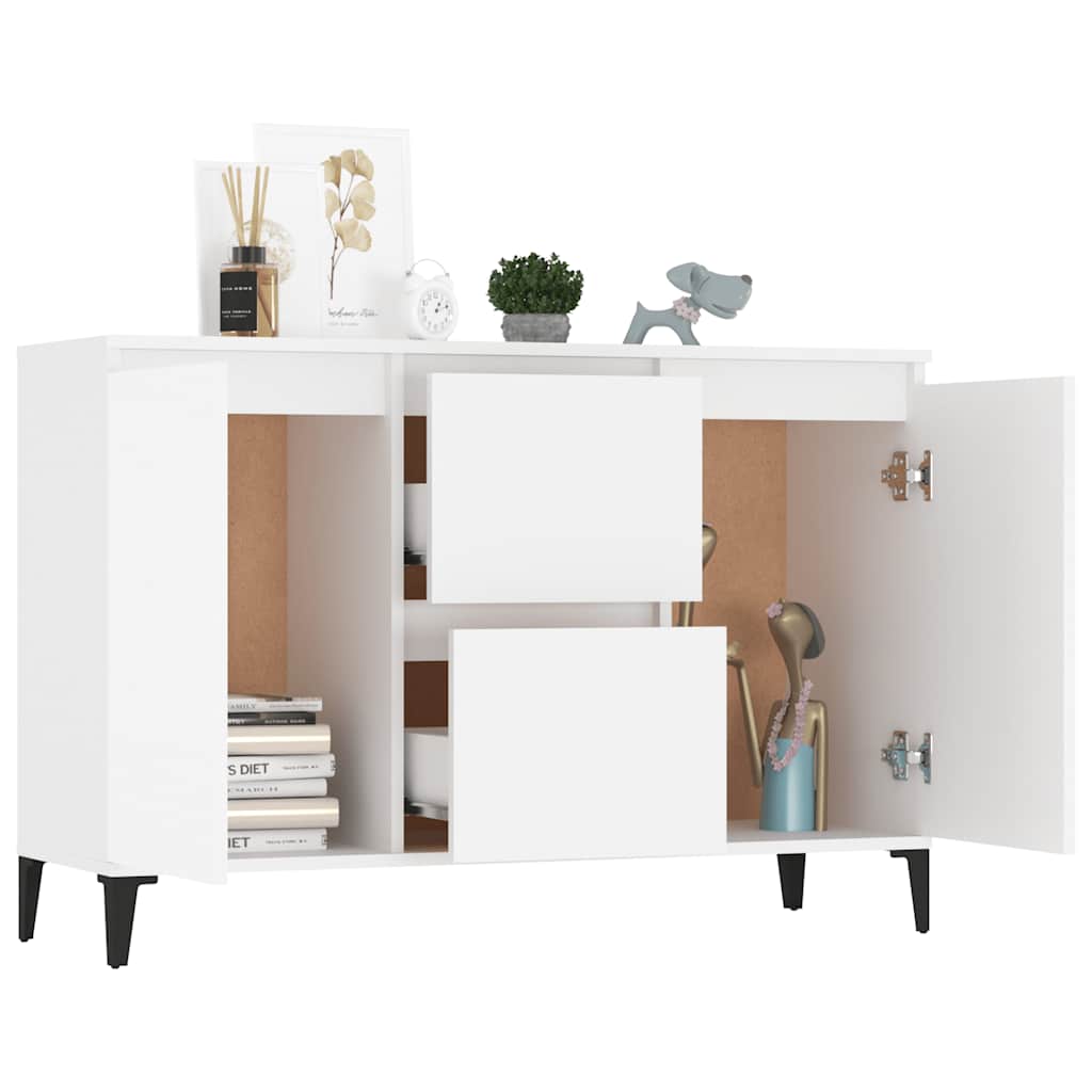 Credenza Bianca 102x35x70 cm in Legno Multistrato