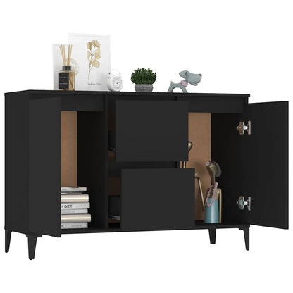 Credenza Nera 102x35x70 cm in Legno Multistrato