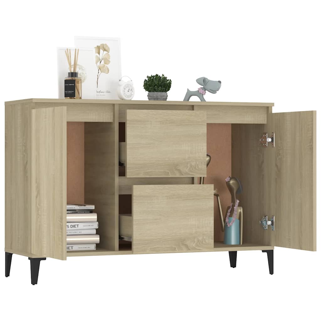 Credenza Rovere Sonoma 102x35x70 cm in Legno Multistrato
