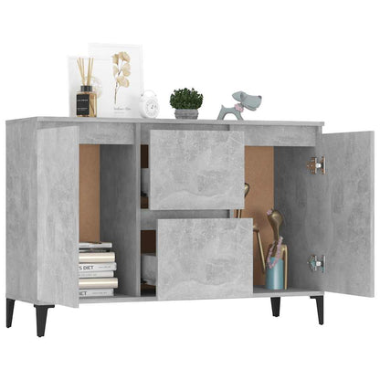 Credenza Grigio Cemento 102x35x70 cm in Legno Multistrato
