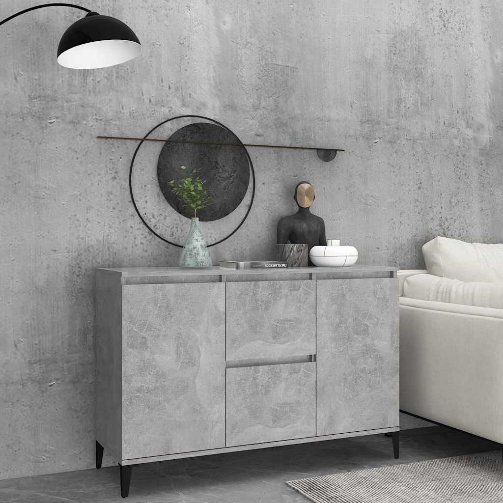 Credenza Grigio Cemento 102x35x70 cm in Legno Multistrato