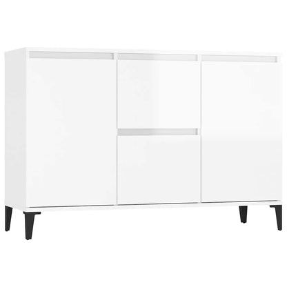 Credenza Bianco Lucido 102x35x70 cm in Legno Multistrato