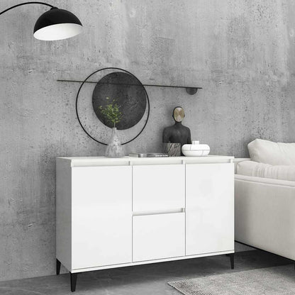 Credenza Bianco Lucido 102x35x70 cm in Legno Multistrato