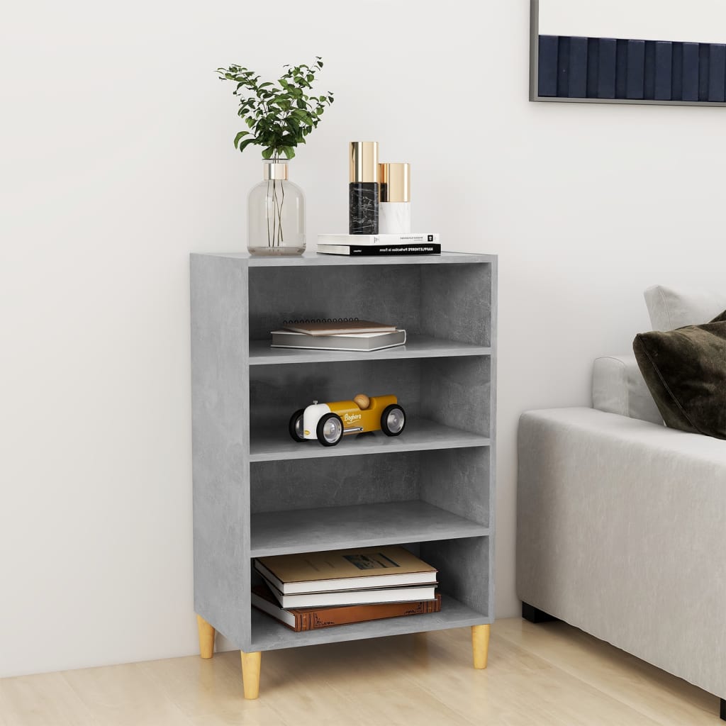 Credenza Grigio Cemento 57x35x90 cm in Legno Multistrato