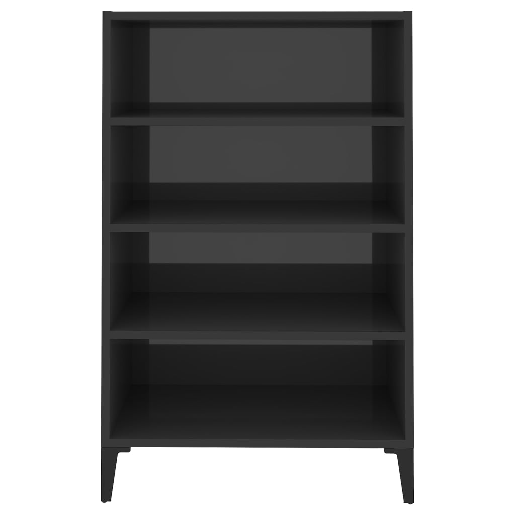 Credenza Grigio Lucido 57x35x90 cm in Legno Multistrato