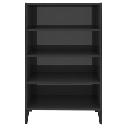 Credenza Grigio Lucido 57x35x90 cm in Legno Multistrato