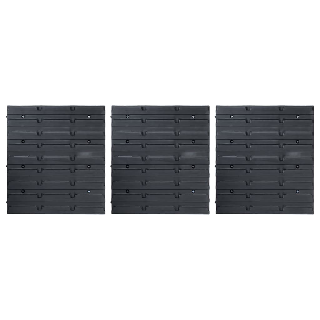 Kit Contenitori 48 pz con Pannelli a Parete Blu e Nero