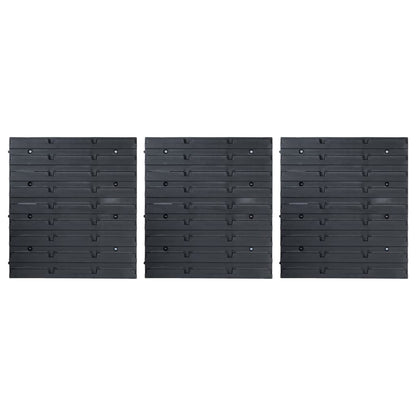 Kit Contenitori 48 pz con Pannelli a Parete Blu e Nero