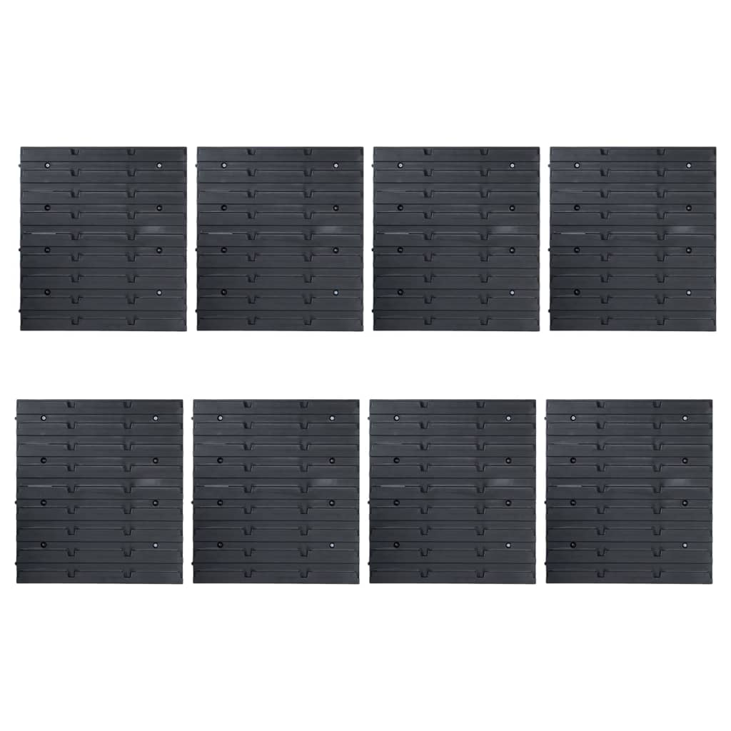 Kit Contenitori 128 pz con Pannelli a Parete Blu e Nero